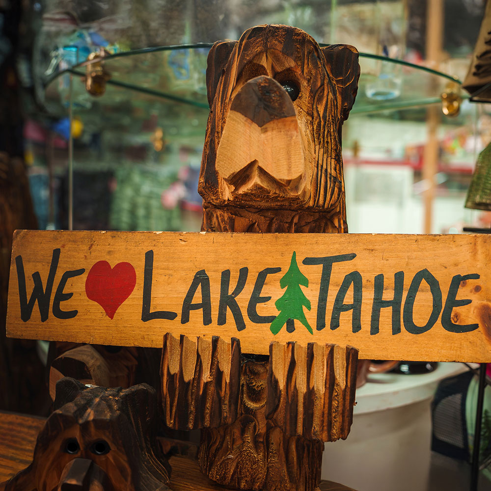 'We Love Lake Tahoe' camp sign